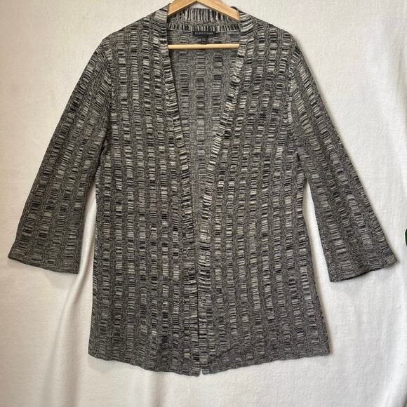 Eileen Fisher Open Front Gray Silk Organic Linen Cardigan Sweater Size XSMALL - Picture 4 of 9